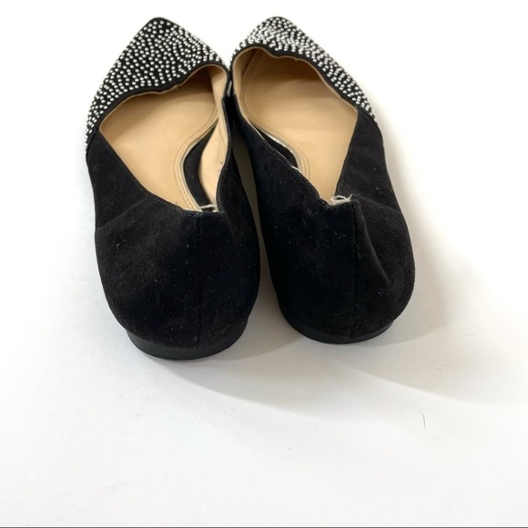 BCBG Paris Suede Studded Pointed Toe Loafer Flats Black Size 6B / 36 - Picture 4 of 6